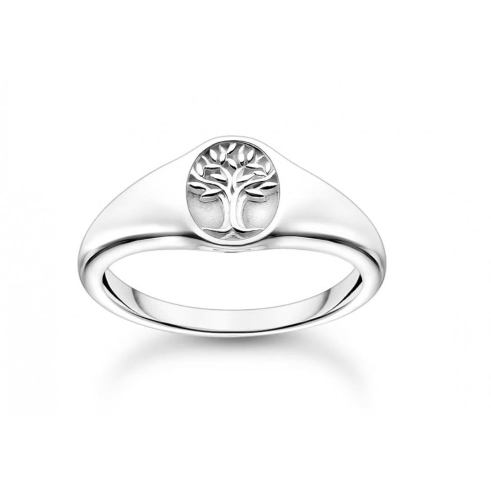 Sterling Silver Tree of Love Signet Ring