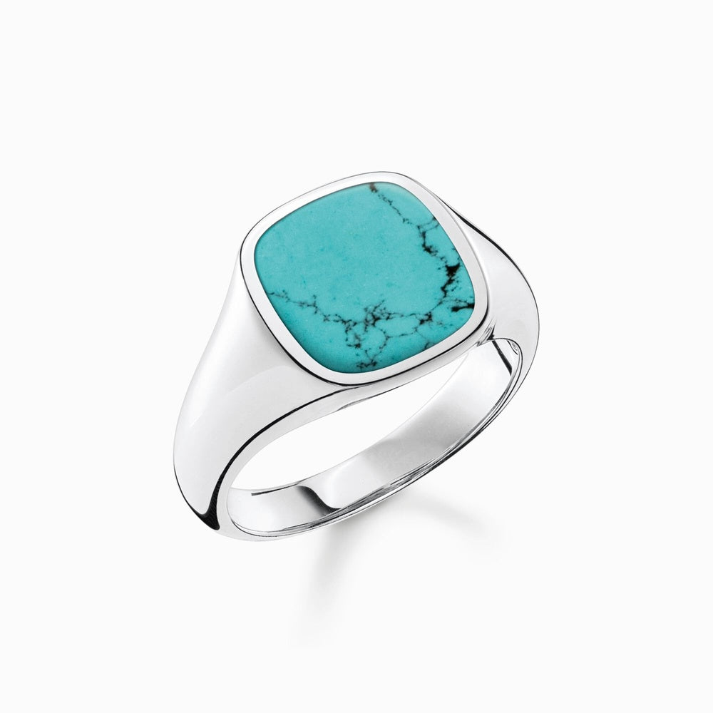 Sterling Silver Turquoise Signet Ring