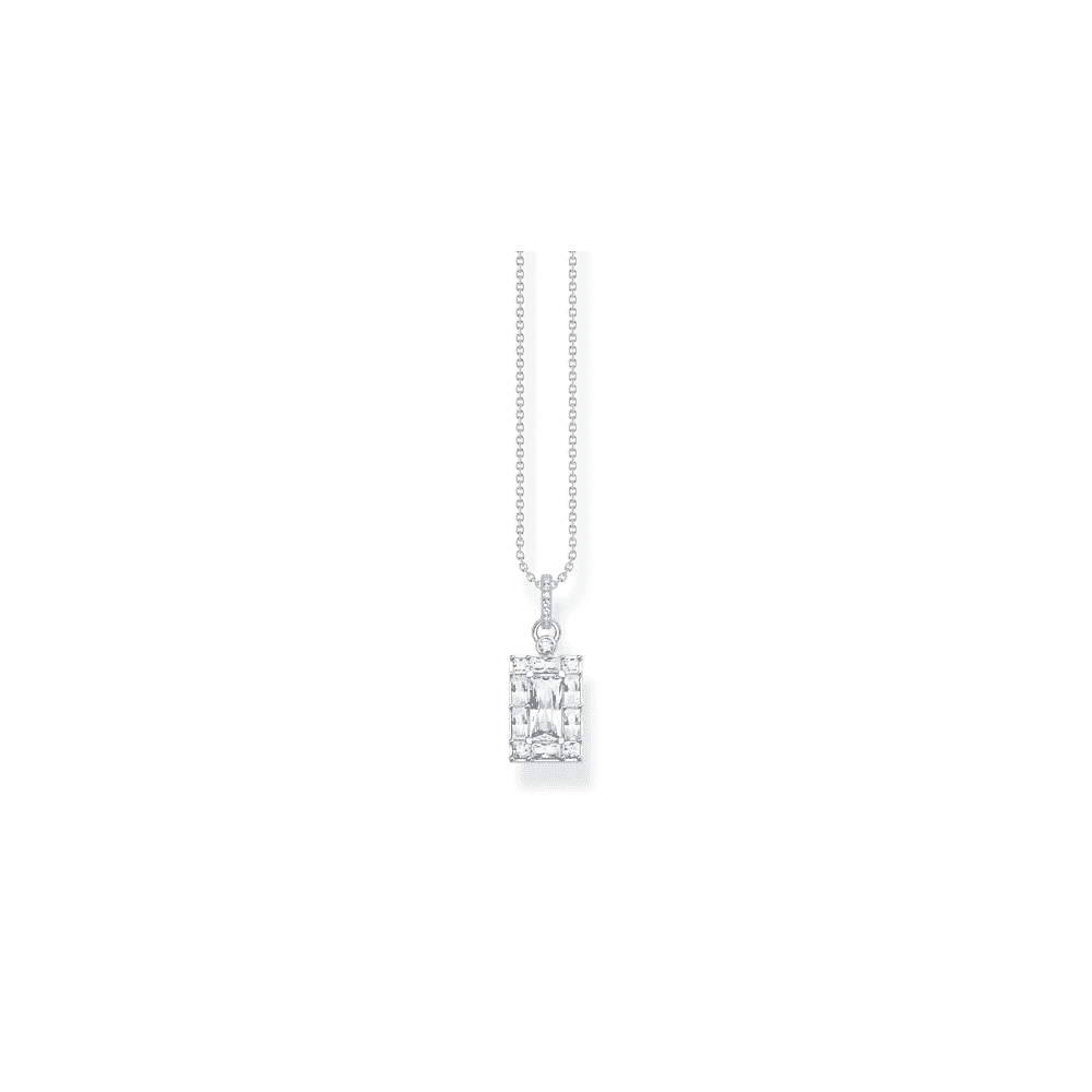 Sterling Silver Vintage Style Baguette Cut Pendant