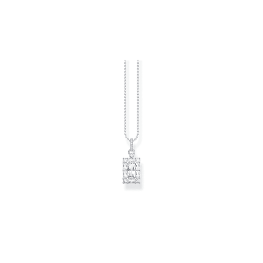Sterling Silver Vintage Style Baguette Cut Pendant