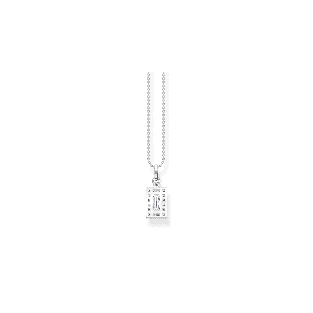 Sterling Silver Vintage Style Baguette Cut Pendant