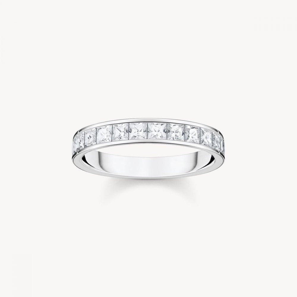 Sterling Silver White Zirconia Band
