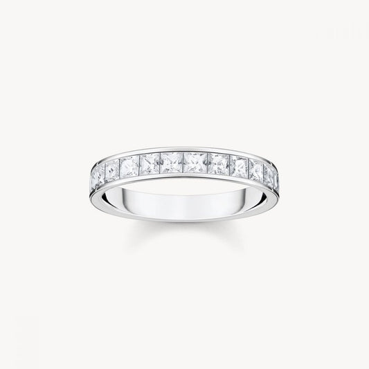 Sterling Silver White Zirconia Band