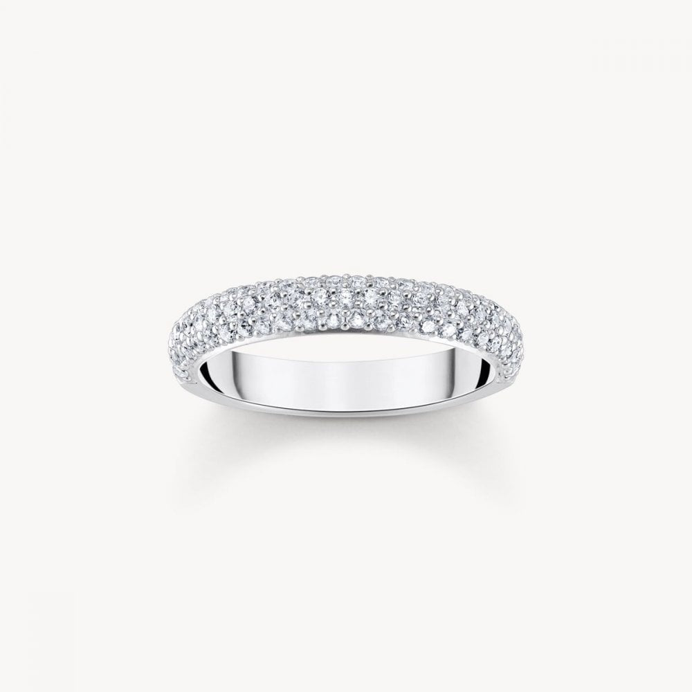 Sterling Silver White Zirconia Band