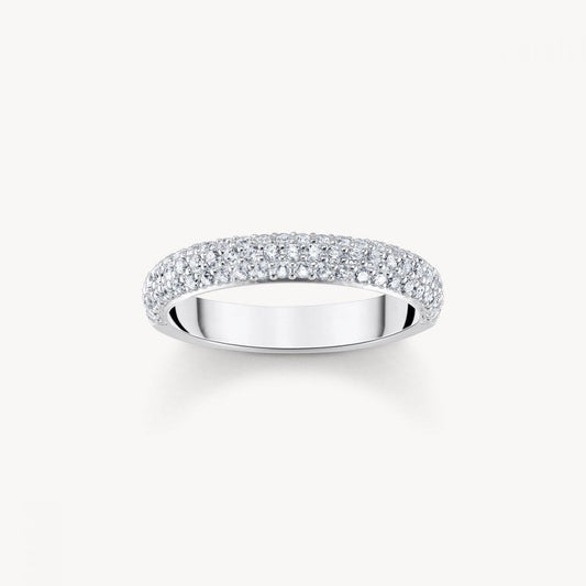 Sterling Silver White Zirconia Band