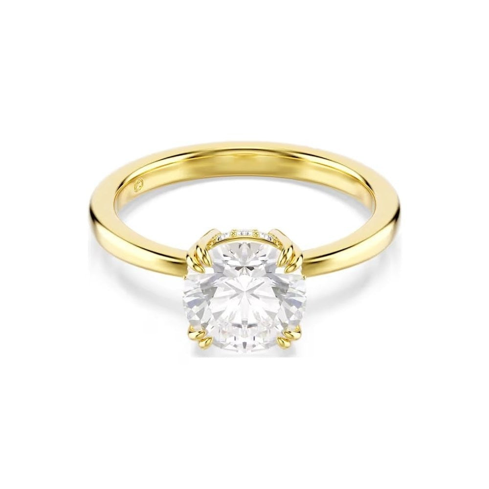 Stilla Attract cocktail ring Round cut, White, Gold-tone plated