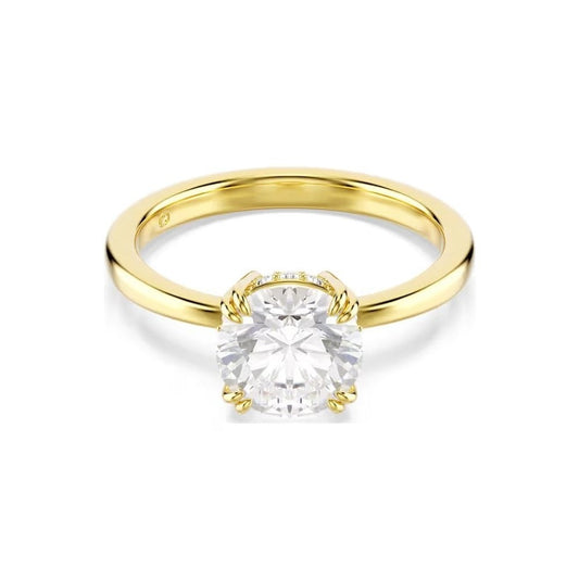 Stilla Attract cocktail ring Round cut, White, Gold-tone plated