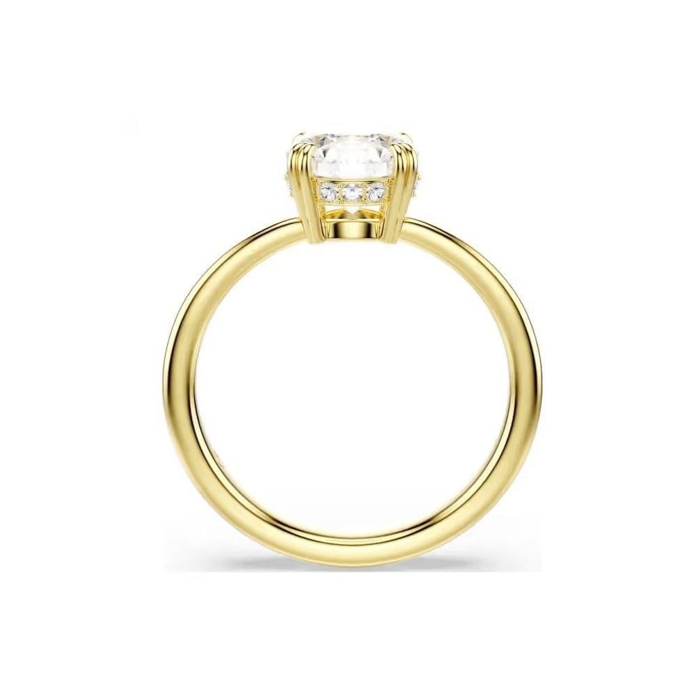 Stilla Attract cocktail ring Round cut, White, Gold-tone plated