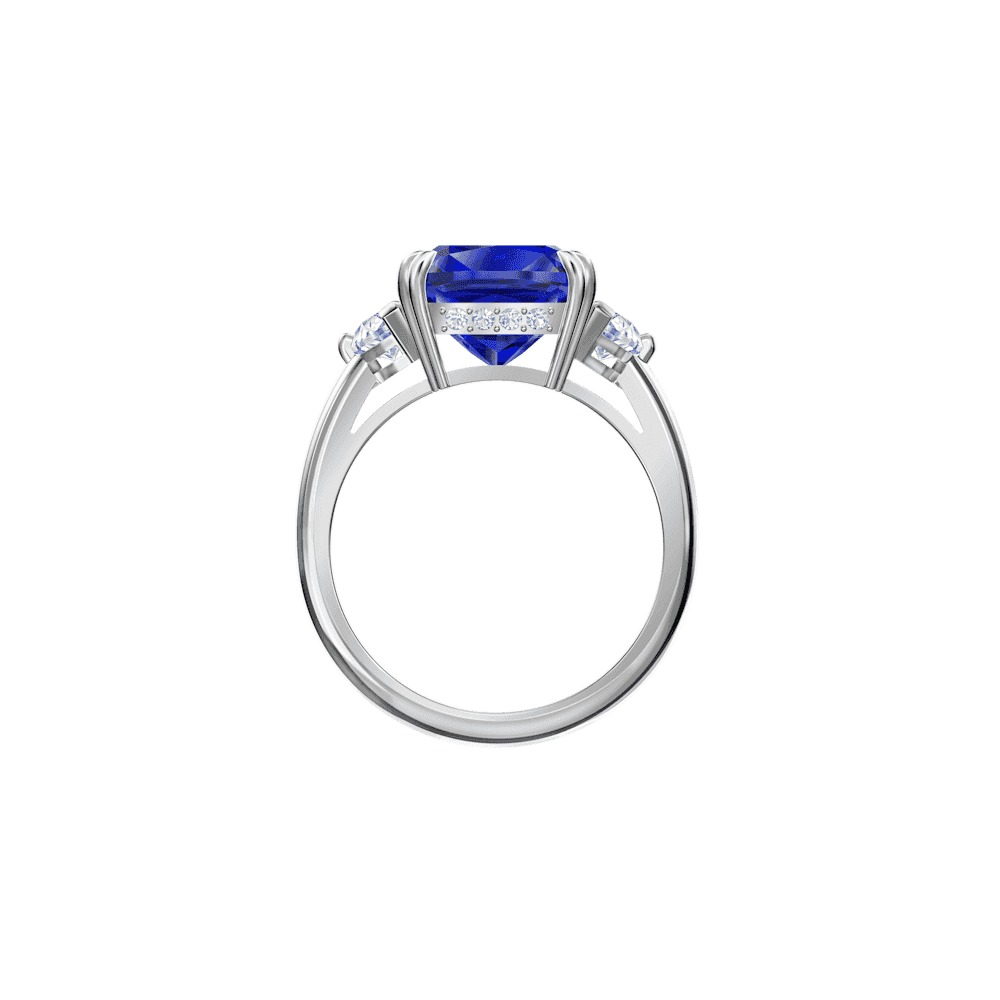 Stilla Attract ring, Octagon cut, Blue, Rhodium plated