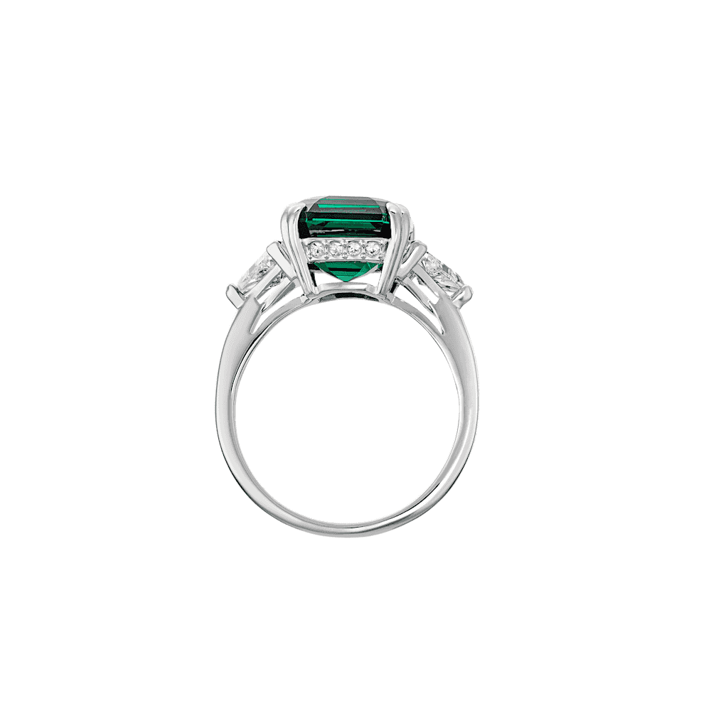 Stilla Attract ring, Octagon cut, Green, Rhodium plated