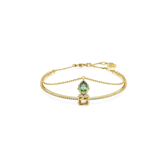 Stilla bangle Mixed cuts, Multicoloured, Gold-tone plated