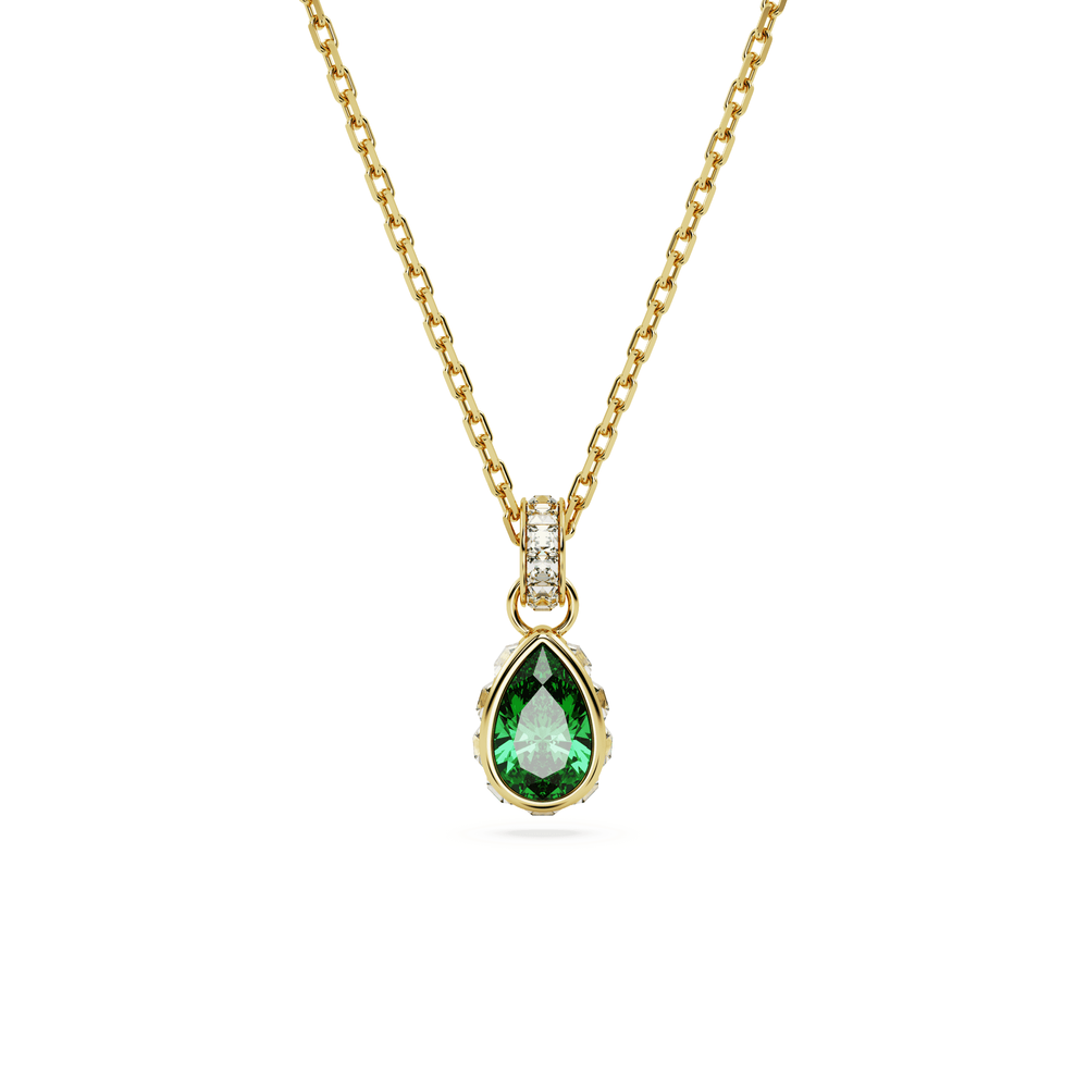 Stilla pendant Pear cut, Green, Gold-tone plated