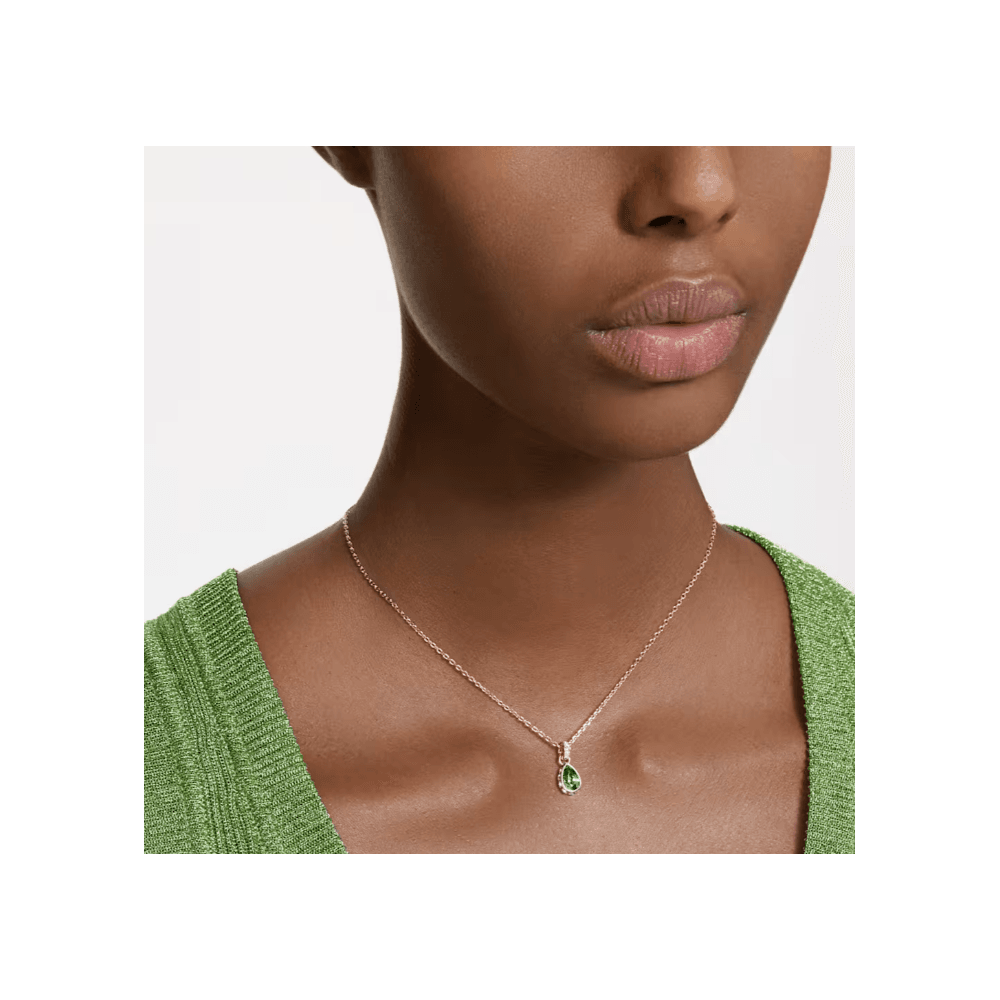 Stilla pendant Pear cut, Green, Gold-tone plated