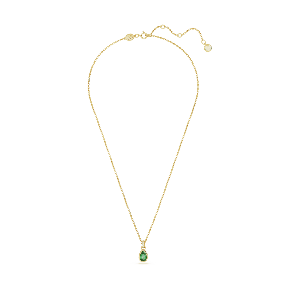 Stilla pendant Pear cut, Green, Gold-tone plated