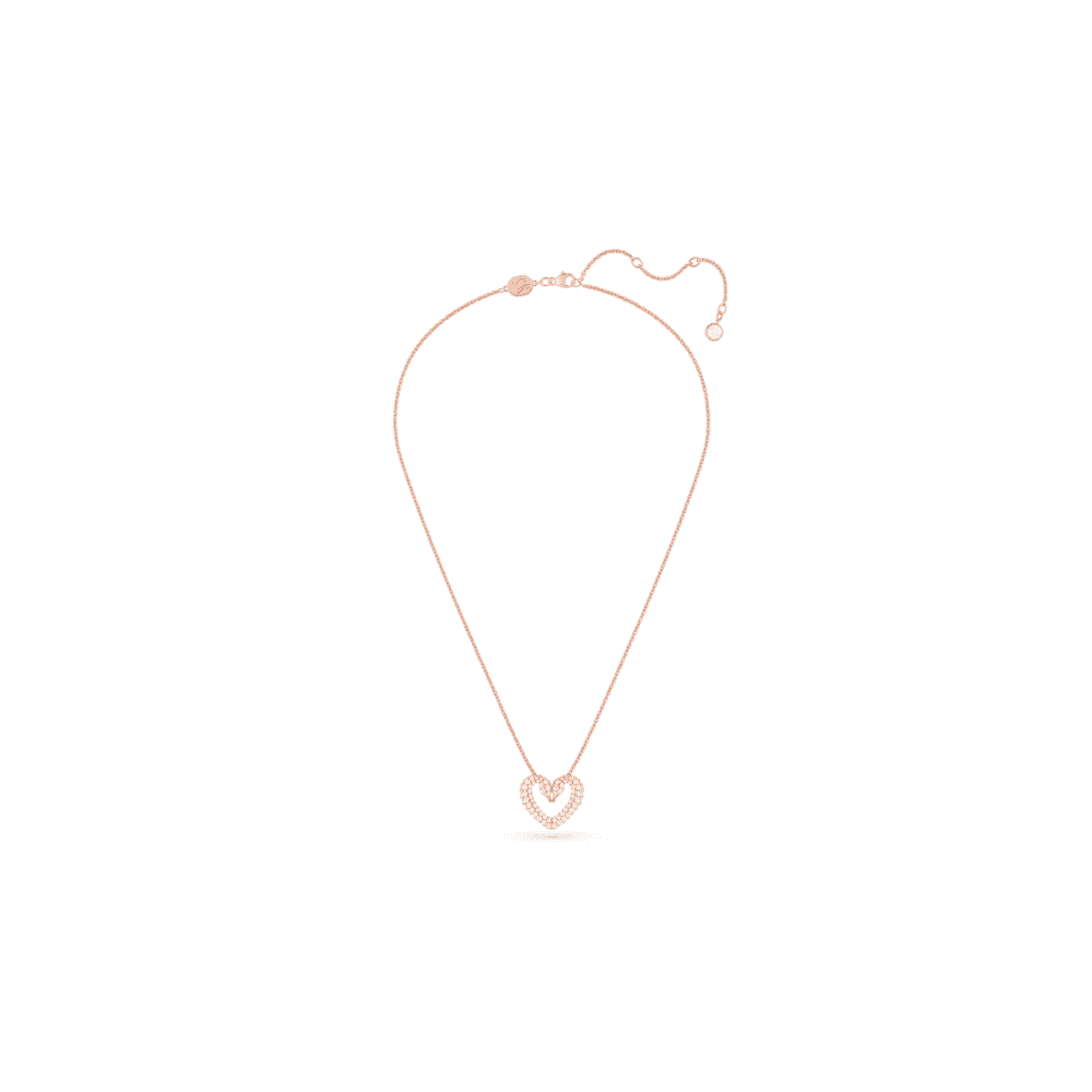 Sublima pendant, Heart, Medium, White, Rose gold-tone plated