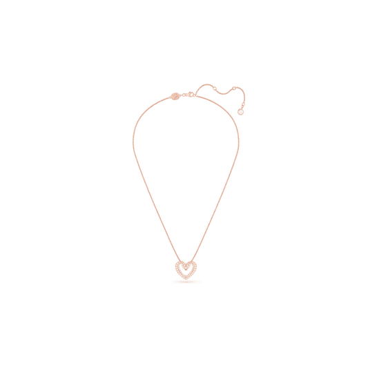 Sublima pendant, Heart, Medium, White, Rose gold-tone plated