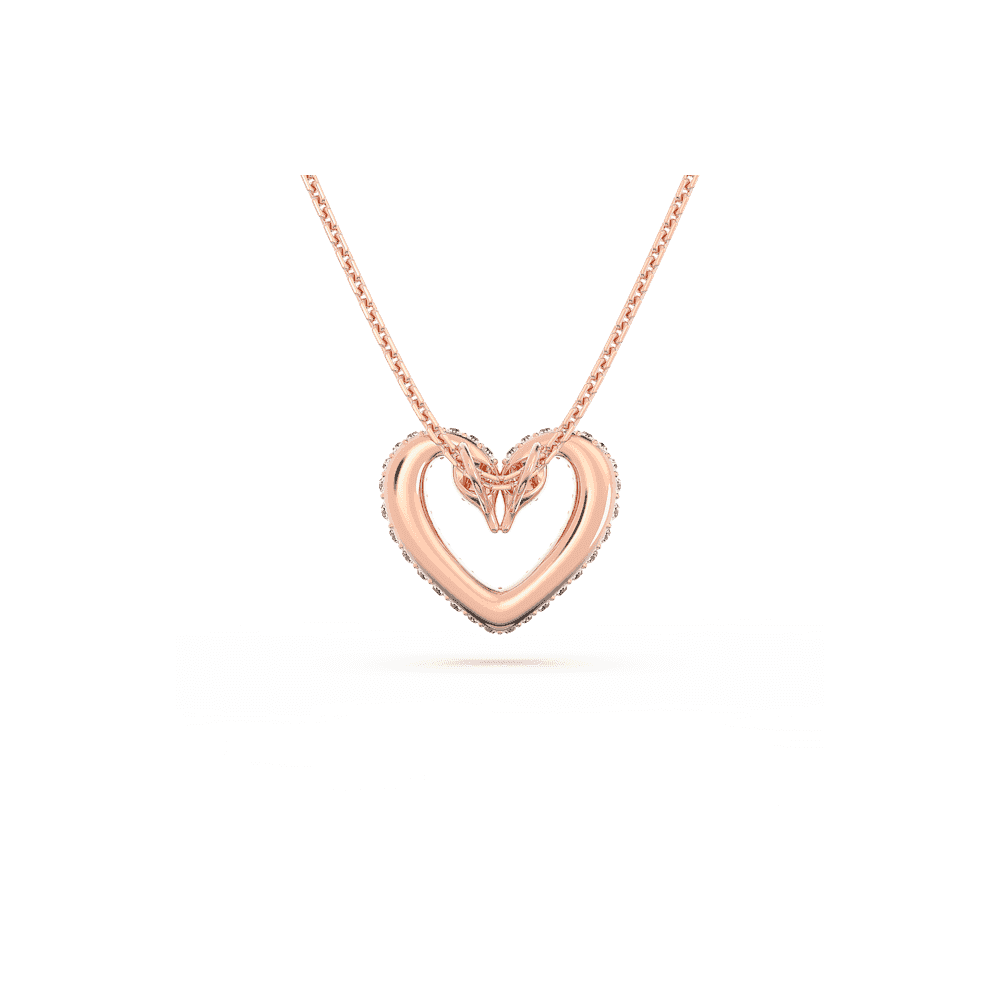 Sublima pendant, Heart, Medium, White, Rose gold-tone plated