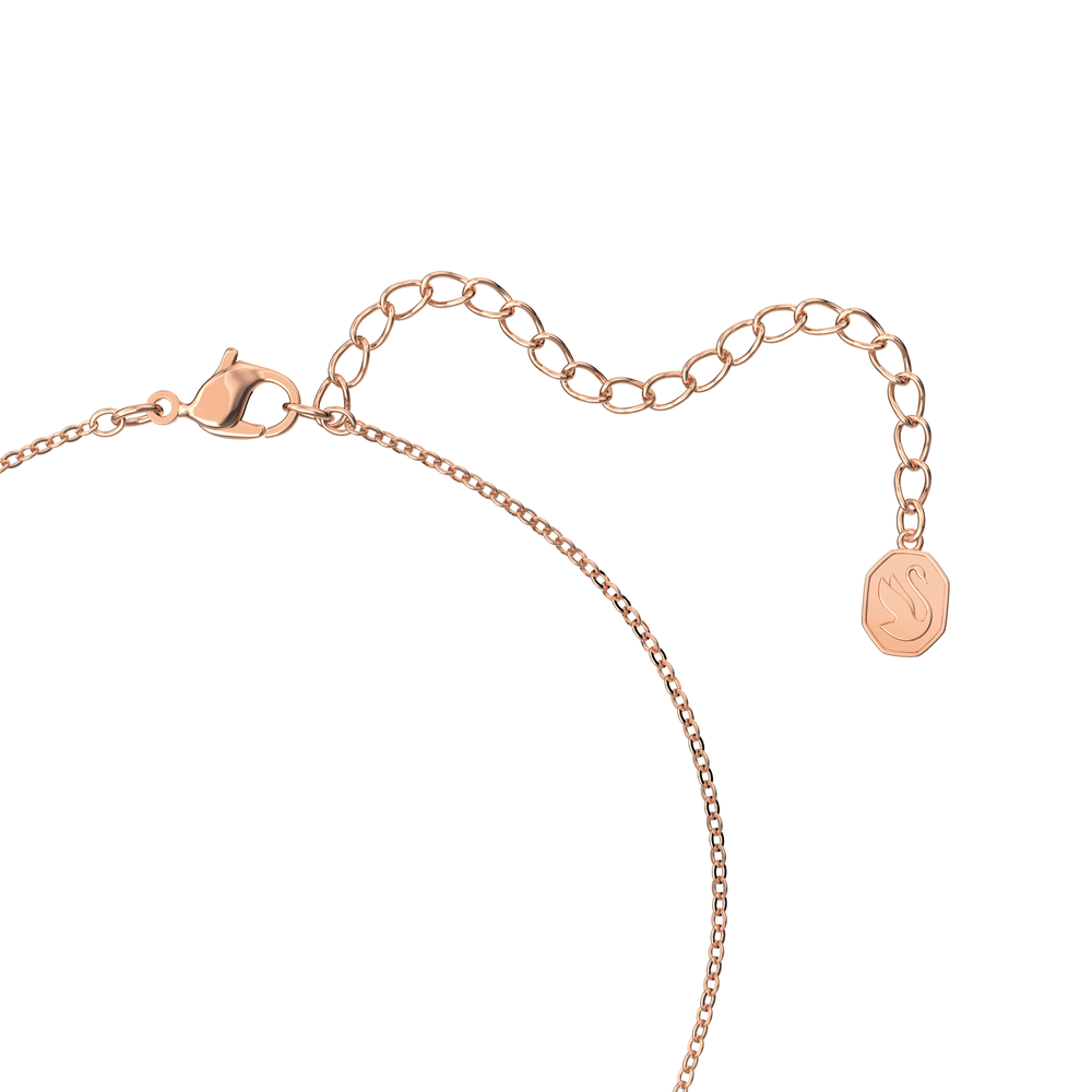 Swarovski Sparkling Dance pendant, Round cut, Long, Purple, Rose gold-tone plated