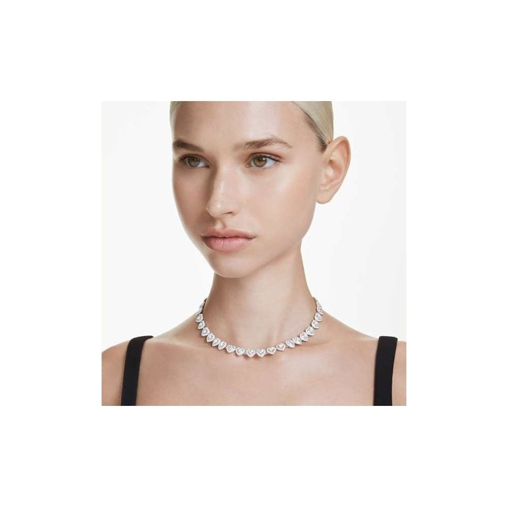 Swarovski x Ariana Grande Heart-Shaped Crystal Tennis Necklace