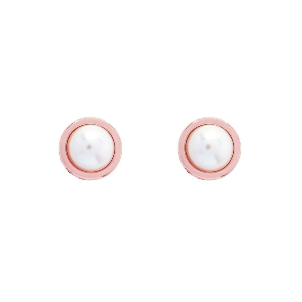 TED BAKER ROSE GOLD PLATED STUD EARRINGS WITH SINAA PEARL