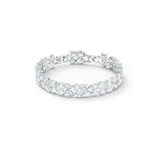 TENNIS DELUXE MIXED BRACELET CLEAR CRYSTALS RHODIUM FINISHED