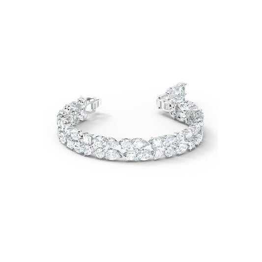 TENNIS DELUXE MIXED BRACELET CLEAR CRYSTALS RHODIUM FINISHED
