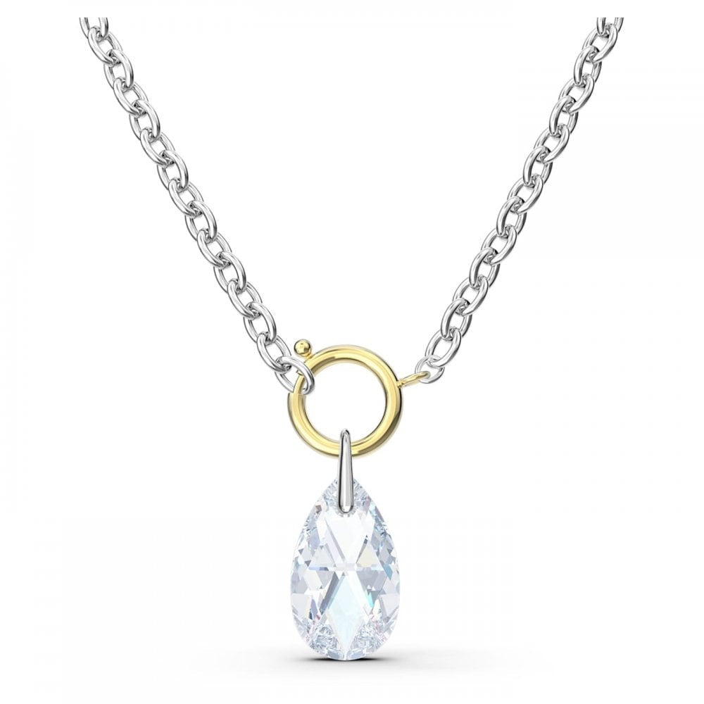 THE ELEMENTS SILVER NECKLACE WITH BLUE, CRYSTAL & PEARL CHARMS