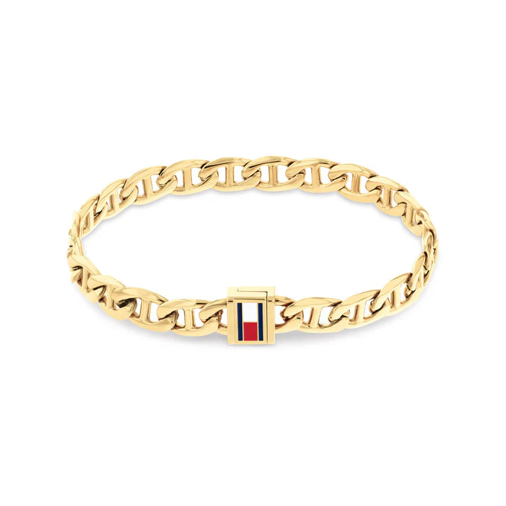 TOMMY HILFIGER GOLD CURB STEEL BRACELET