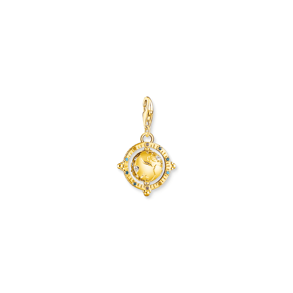 THOMAS SABO 18CT GOLD ON SILVER GLOBE CHARM