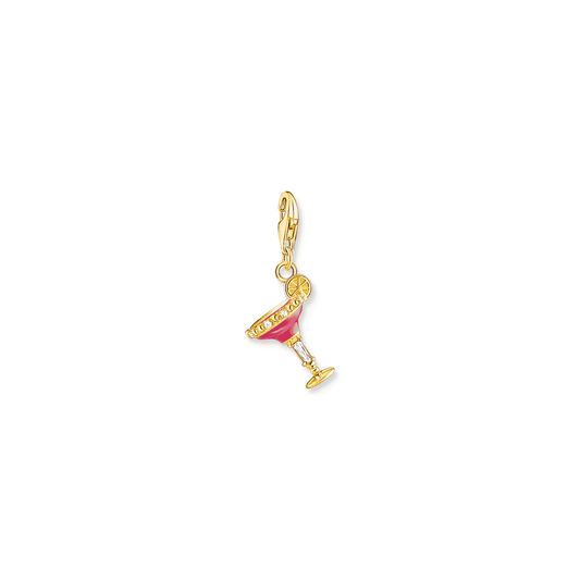 THOMAS SABO 18CT GOLD ON SILVER RED COCKTAIL CHARM