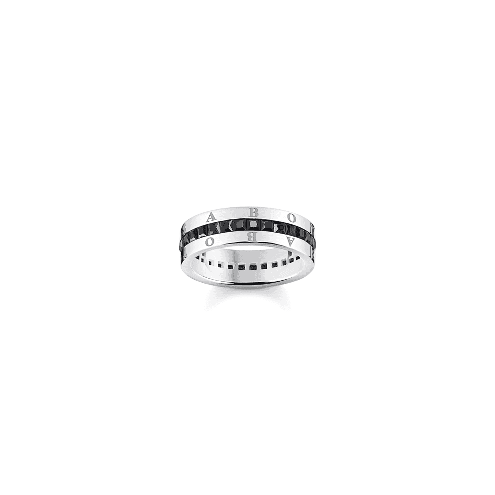 THOMAS SABO BLACK PAVÉ STERLING SILVER BAND