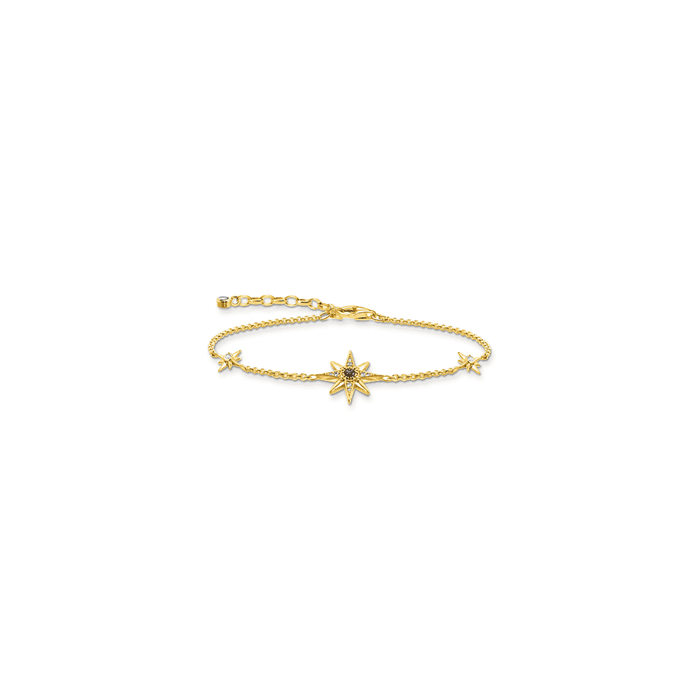 THOMAS SABO GOLD ON SILVER ROYALTY STAR WITH STONES BRACELET