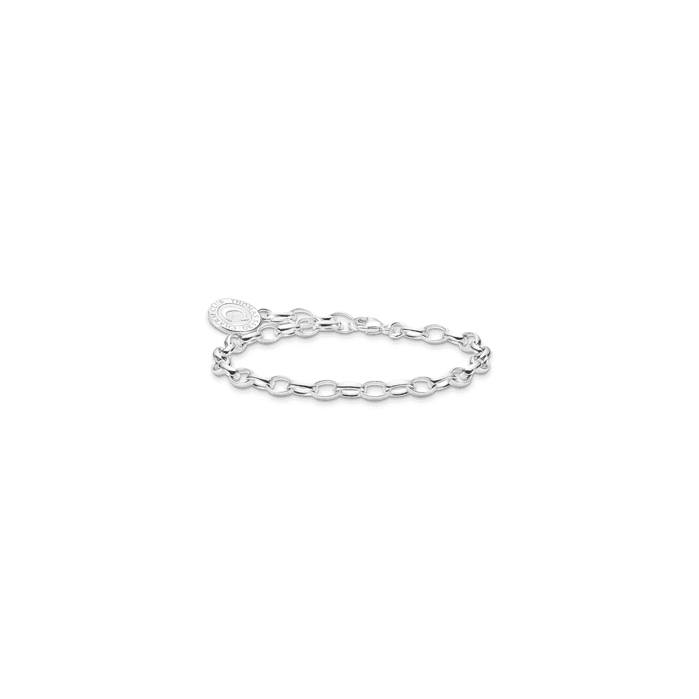 THOMAS SABO MEMBER CHARM BRACELET WITH WHITE CHARMISTA COIN SILVER
