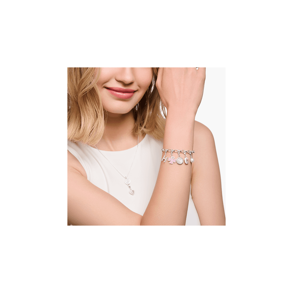 THOMAS SABO MEMBER CHARM BRACELET WITH WHITE CHARMISTA COIN SILVER