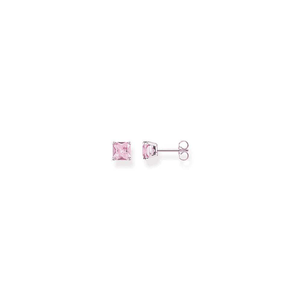 THOMAS SABO PINK STONE STUD EARRINGS