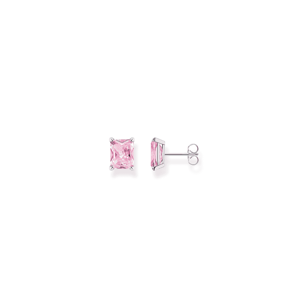 THOMAS SABO PINK STONE STUD EARRINGS