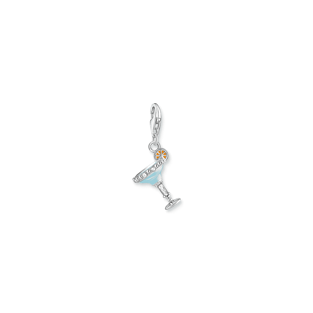 THOMAS SABO STERLING SILVER BLUE COCKTAIL GLASS CHARM