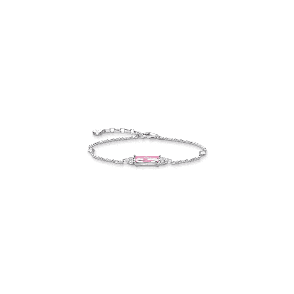 THOMAS SABO STERLING SILVER BRACELET WITH PINK STONE