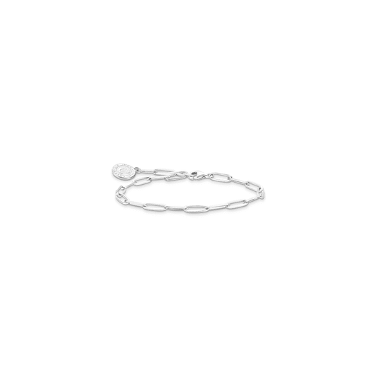 THOMAS SABO STERLING SILVER CHARM BRACELET WITH SHIMMERING WHITE COIN