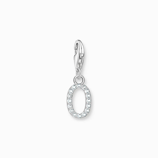 THOMAS SABO STERLING SILVER LETTER O WITH WHITE STONES CHARM 