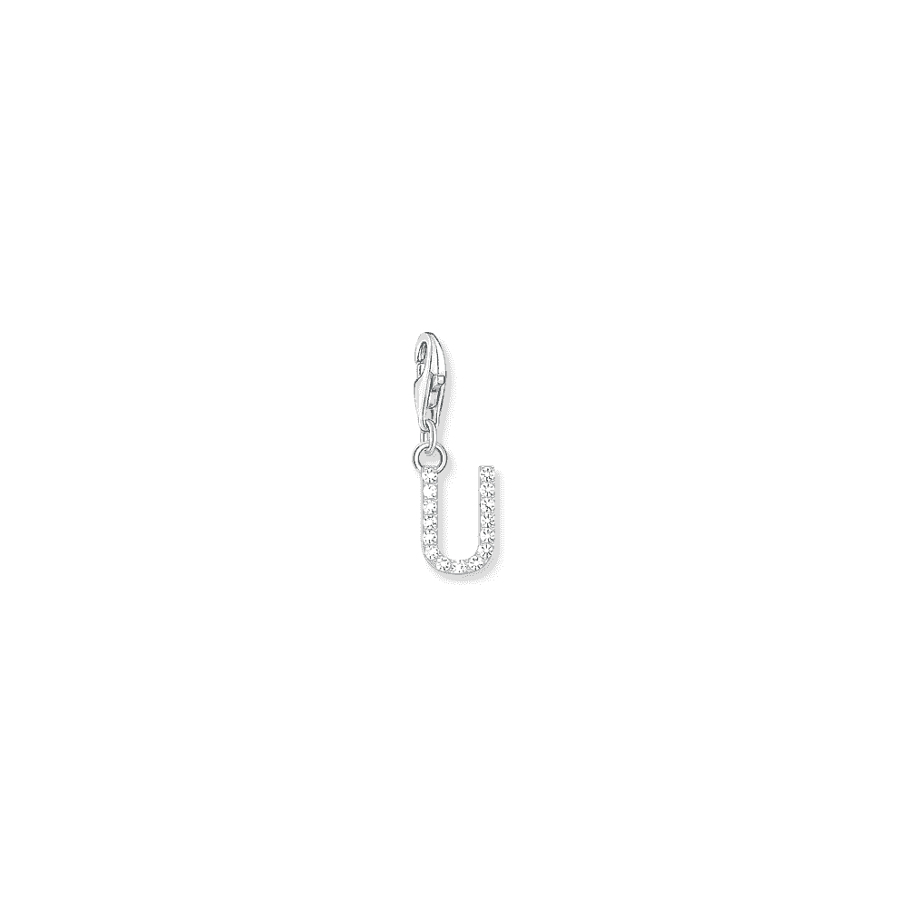 THOMAS SABO STERLING SILVER LETTER U WITH WHITE STONES