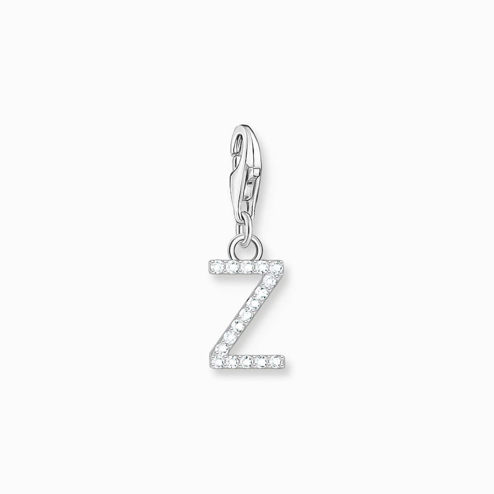 THOMAS SABO STERLING SILVER LETTER Z WITH WHITE STONES CHARM