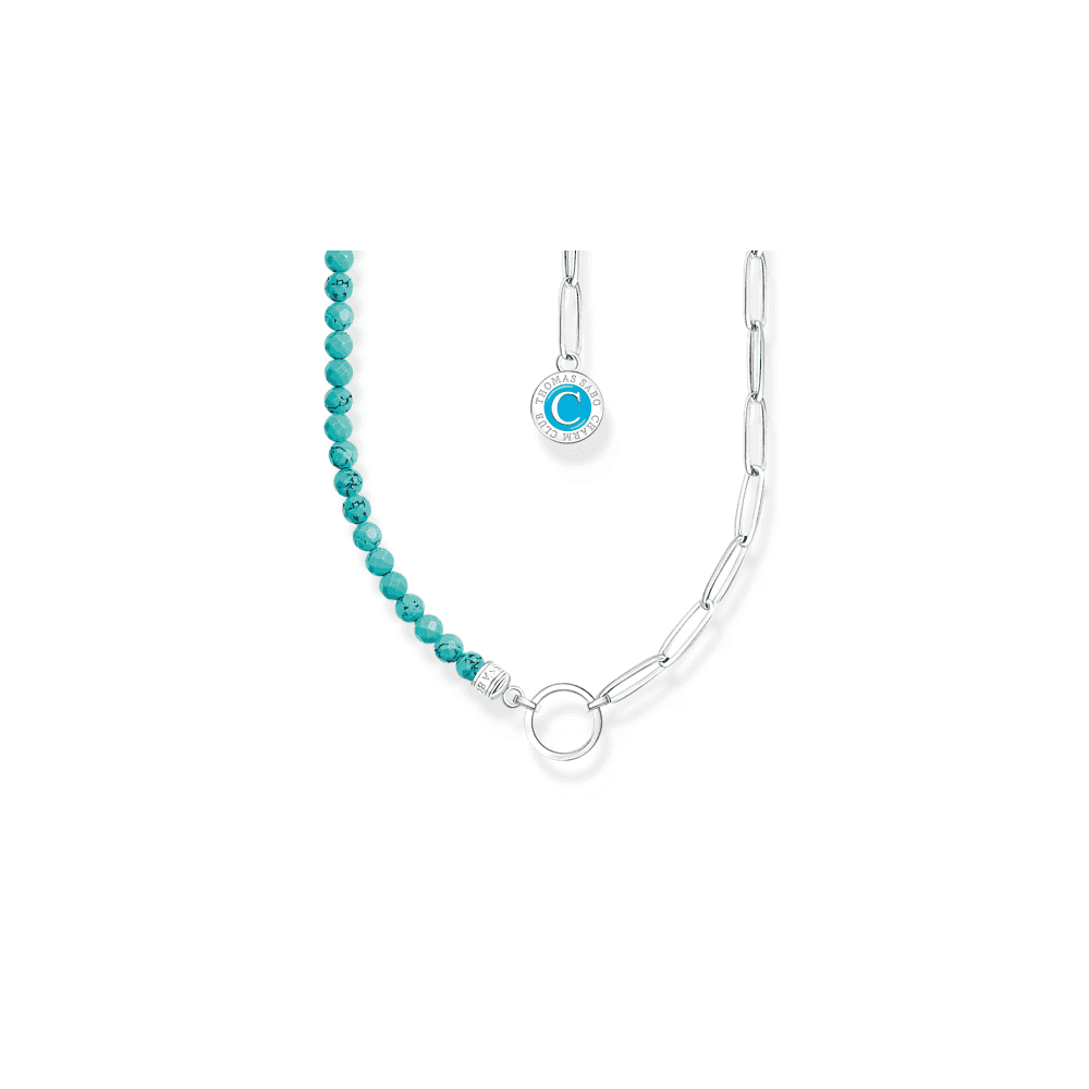 THOMAS SABO STERLING SILVER NECKLACE WITH TURQUOISE BEADS
