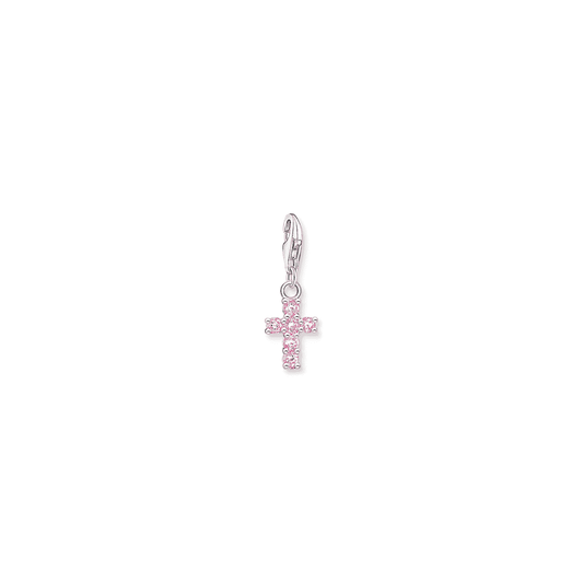 THOMAS SABO STERLING SILVER PINK CROSS CHARM