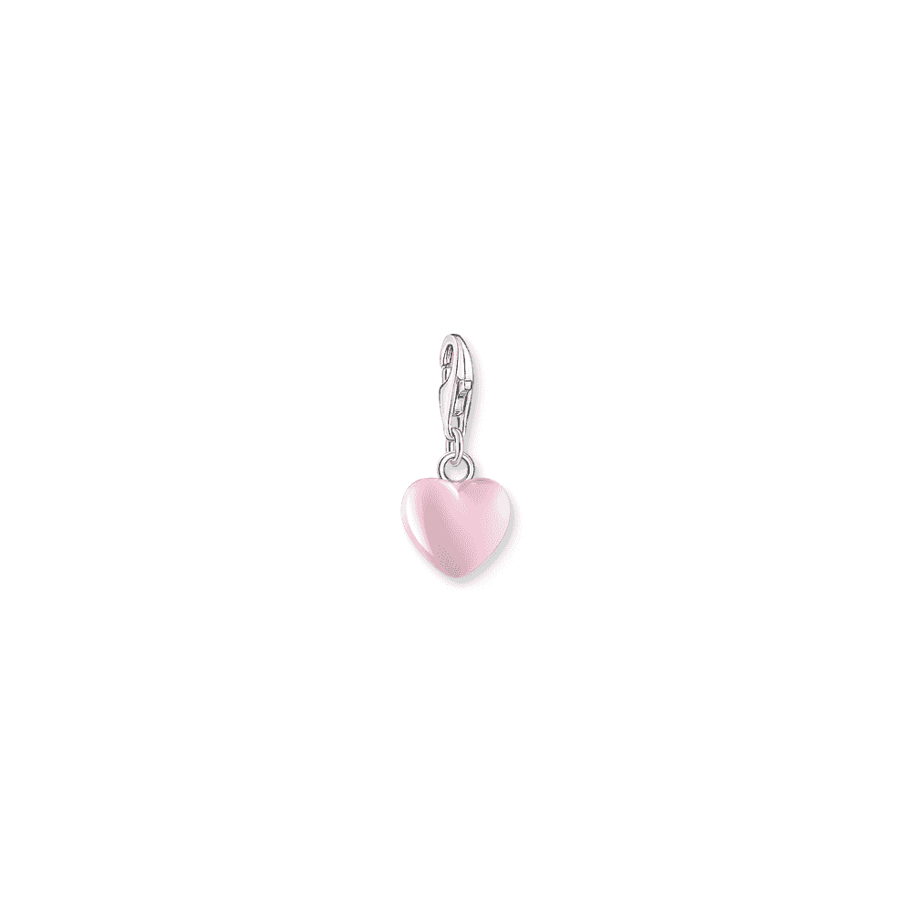 THOMAS SABO STERLING SILVER PINK HEART CHARM