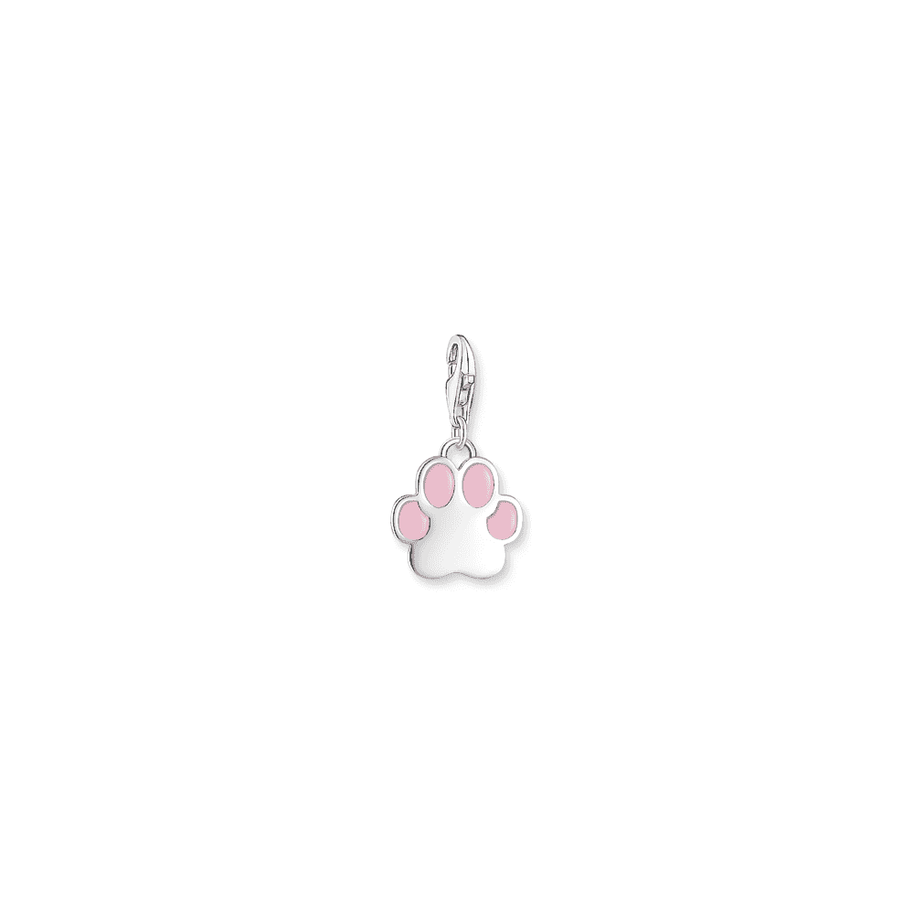THOMAS SABO STERLING SILVER PINK PAW CHARM