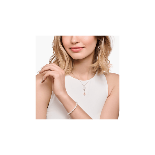 THOMAS SABO STERLING SILVER PINK TEAR DROP CHARM