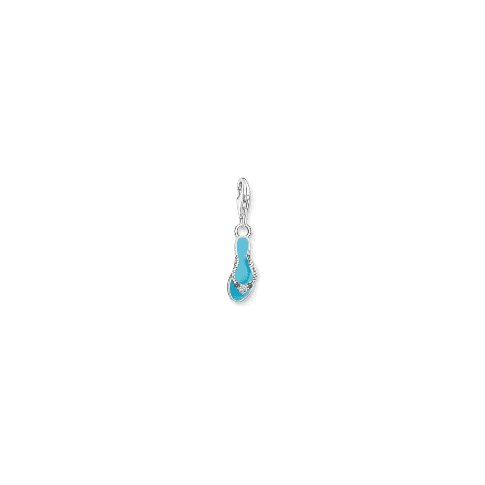 THOMAS SABO STERLING SILVER TURQUOISE FLIPFLOP WITH COLOURFUL STONES CHARM