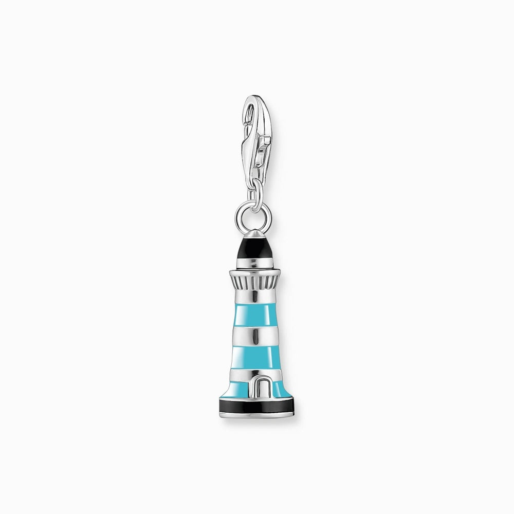 THOMAS SABO STERLING SILVER TURQUOISE LIGHTHOUSE CHARM