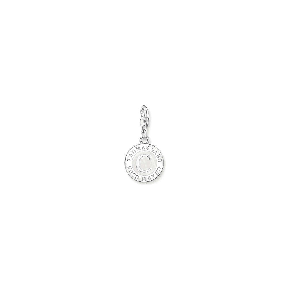 THOMAS SABO STERLING SILVER WHITE CHARMISTA COIN CHARM